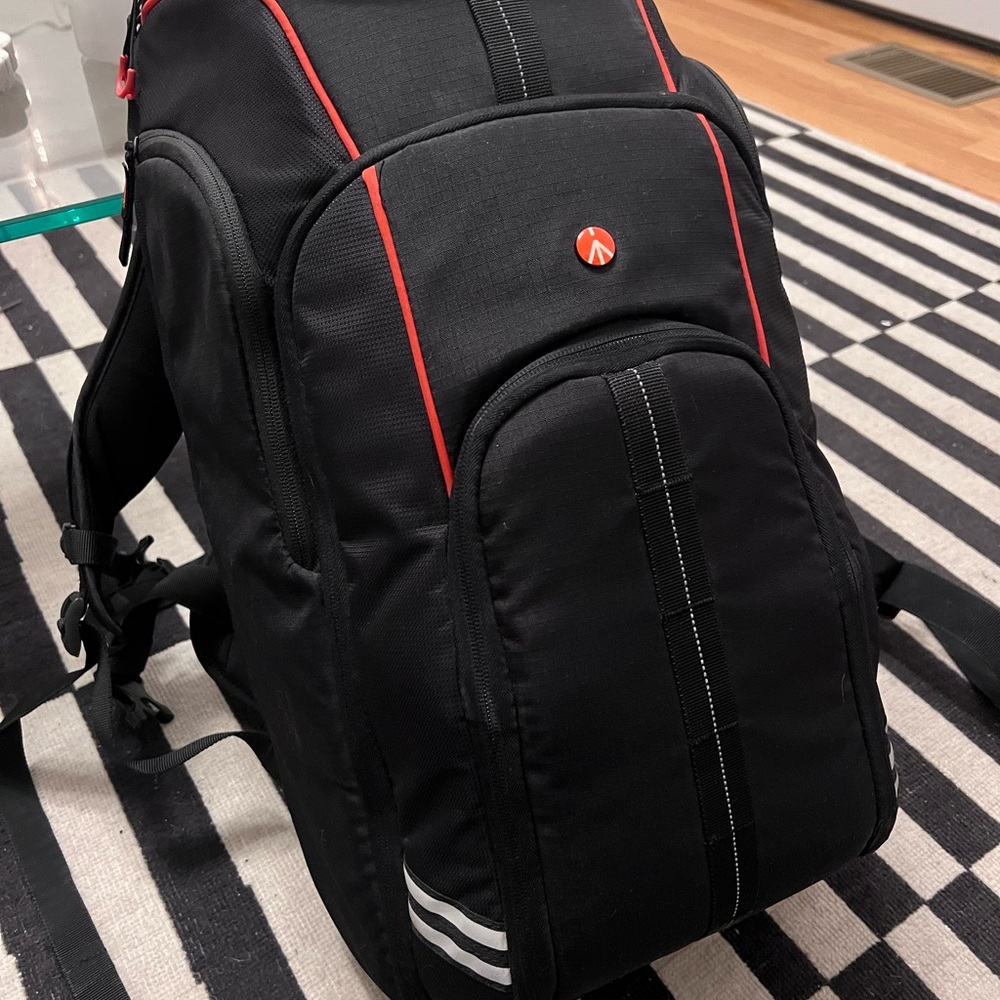 Black Backpack with Durable Fabric and Padded Straps